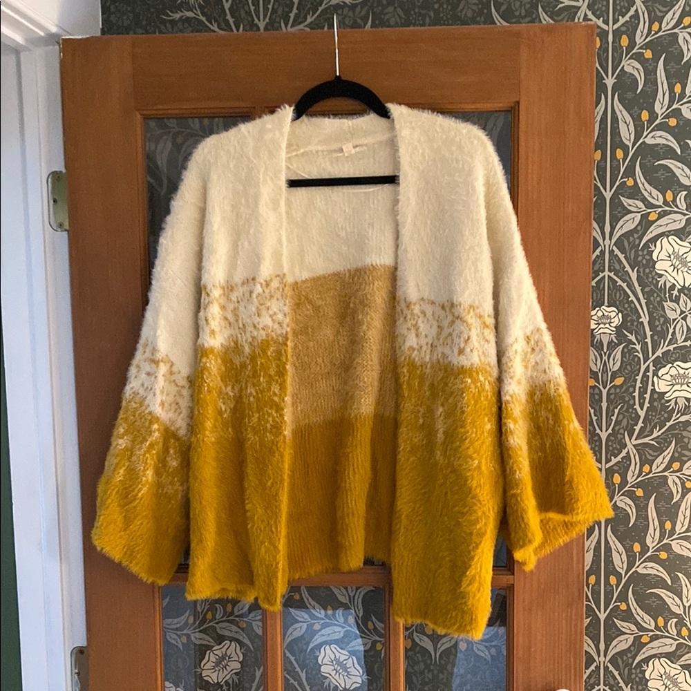 Cozy Yellow and Cream Cardigan